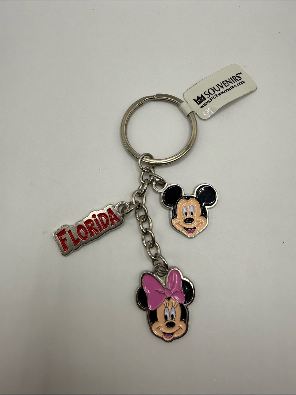 Disney World Florida Keychain Mickey Mouse and Minnie Mouse Metal Vintage NWT